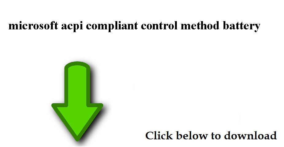 microsoft acpi compliant control method drive